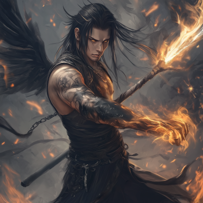 Sephiroth with Tattoos and Dual Weapons