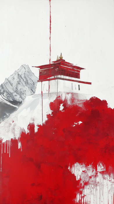 Abstract Temple in Tibet