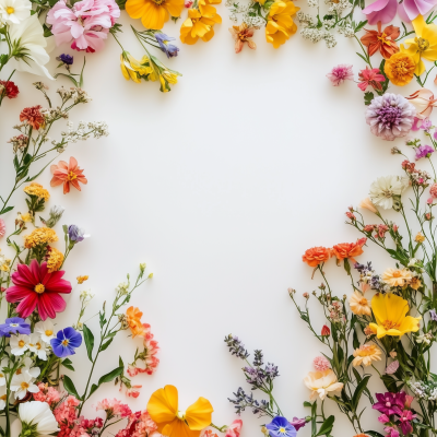 Colorful Flower Border