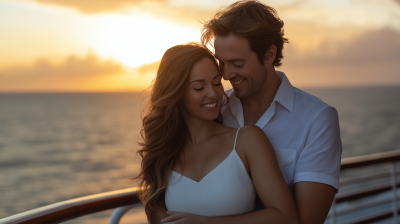 Sunset Embrace on a Cruise