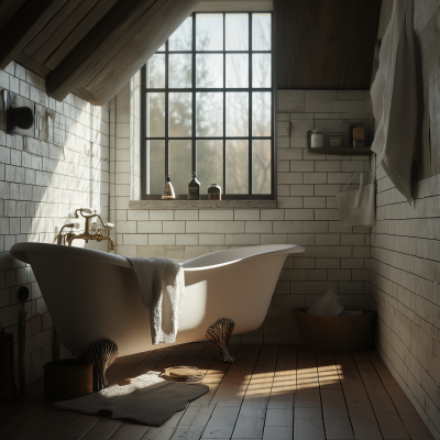 Rustic Bathroom in Natural Light