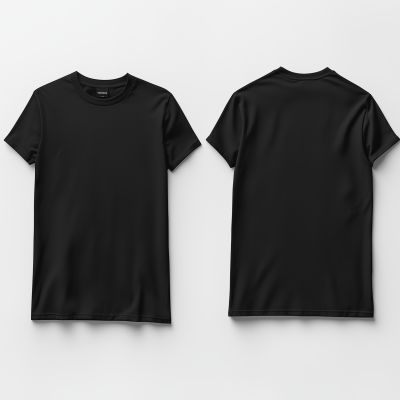 Flat Lay of a Black T-Shirt