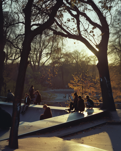 Young People Skateboarding