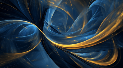 Abstract Blue and Gold Art