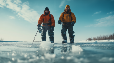 Fishermen Ice Fishing