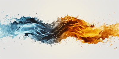 Super Realistic Flowing Fire and Water Logo