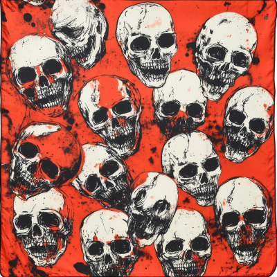 Repeating Skull Pattern Scarf