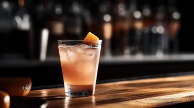 Cocktail on Wooden Countertop