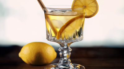 Cocktail on Wooden Countertop