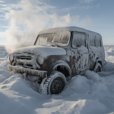 UAZ Bukhanka Van in Winter