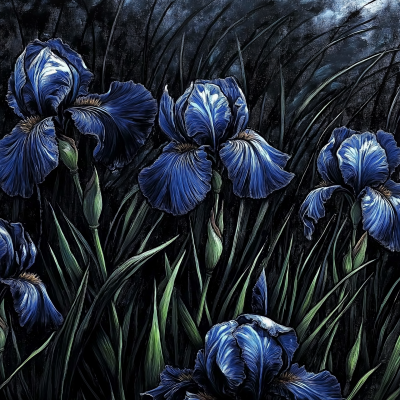 Irises Painting