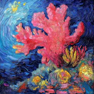 Underwater World in Van Gogh Style