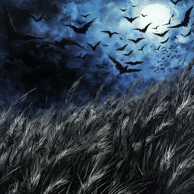 Wheatfield with Crows