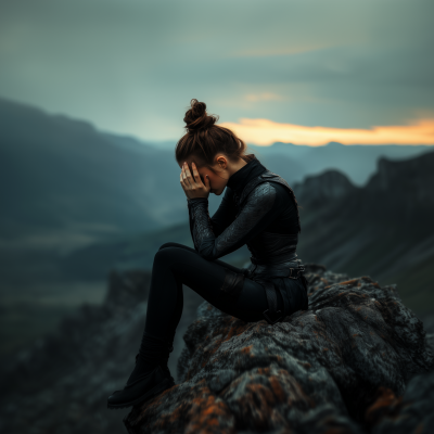 Crying Warrior at Sunset
