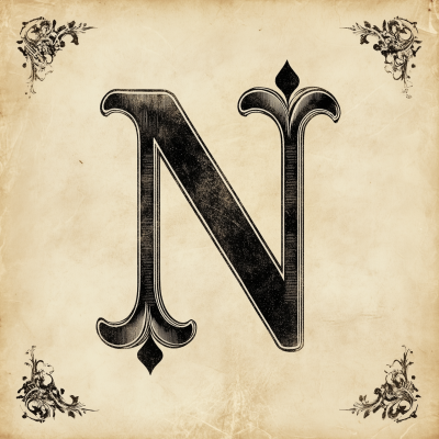 Vintage Letter N