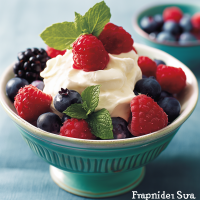 Fresh Berries with Coconut Cream