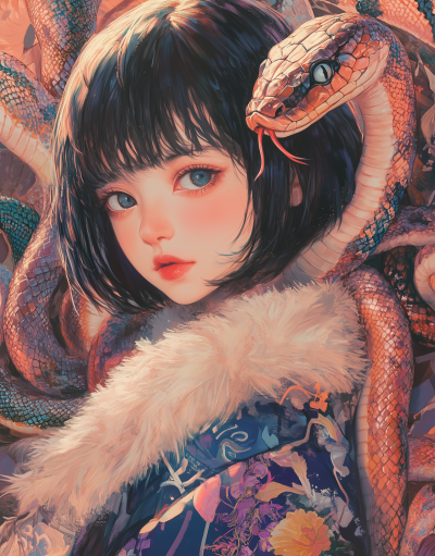 Cute Girl with Fur