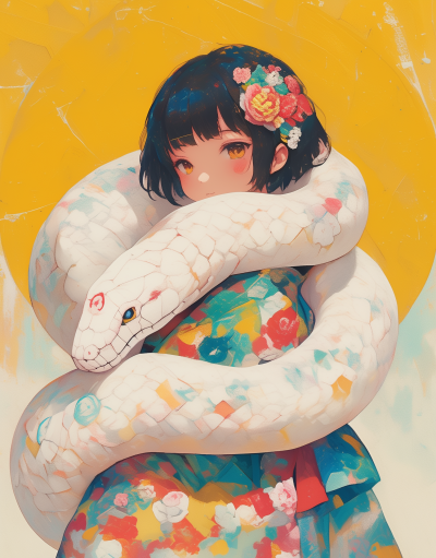 Embroidered Kimono Beauty