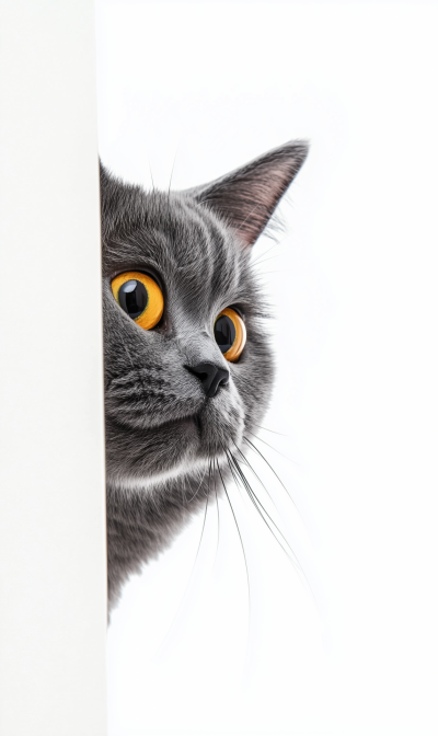 Curious British Shorthair Cat