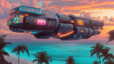 Futuristic Cargo Spaceship