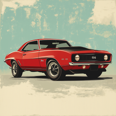 Vintage Muscle Car Poster