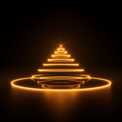 Glowing Golden Pyramid