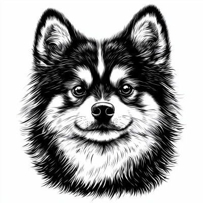 Pomsky Dog Face Vector