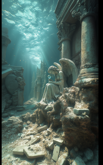 Underwater Angel Statue