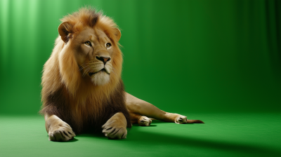 Lion on Green Screen