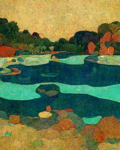 Water Surface in Gauguin Style