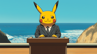Pikachu at the Podium