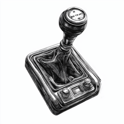 Old Fashioned Manual Gear Shift Drawing