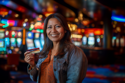 Smiling Woman in Casino