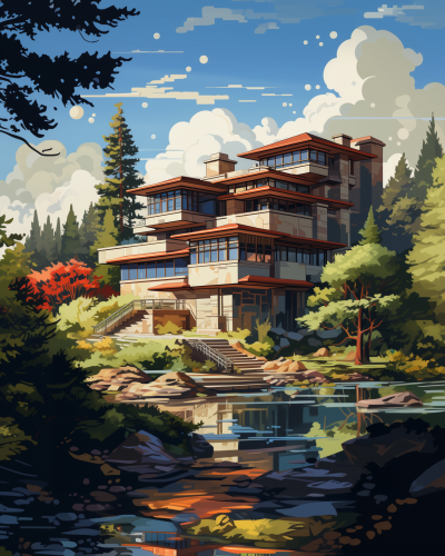 Storer House in Superflat Style