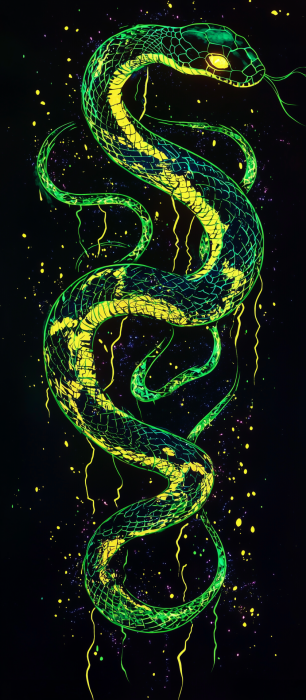 Glowing Snake Silhouette