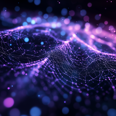 3D Hologram of Data Light Spiderweb