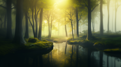 Magical Golden Hour Forest