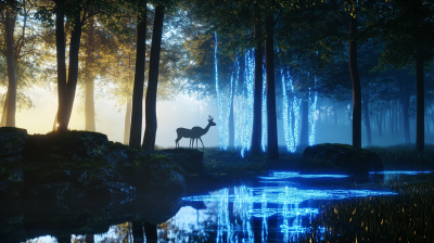 Magical Nighttime Forest