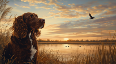 Boykin Spaniel at Sunset