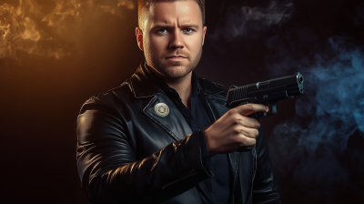 Man Firing Pistol