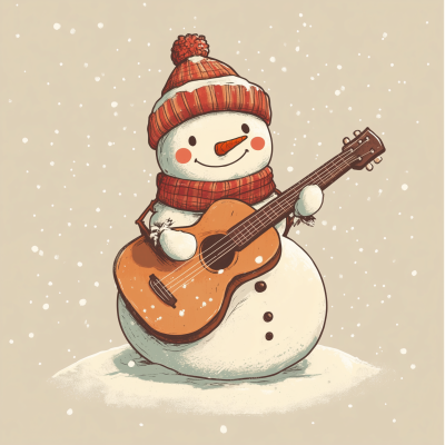 Snowman Playing Ukulele