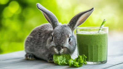 Bunny Drinking Smoothie