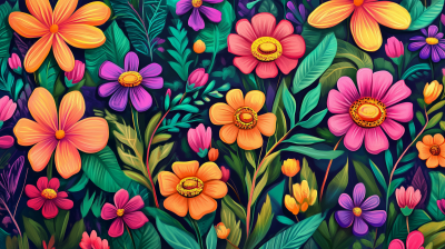 Colorful Flower Pop Art