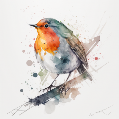 Watercolor Robin