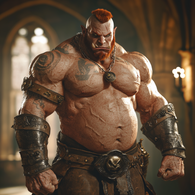 Epic Half-Orc Battle Scene