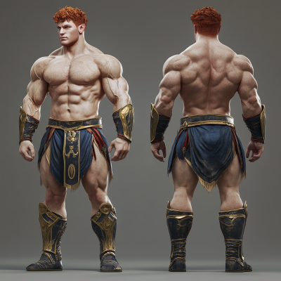 Muscular Half Orc Warrior