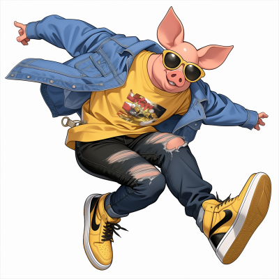 Quirky Streetwear Pig