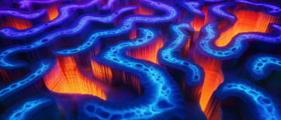 Neon Fractal Maze