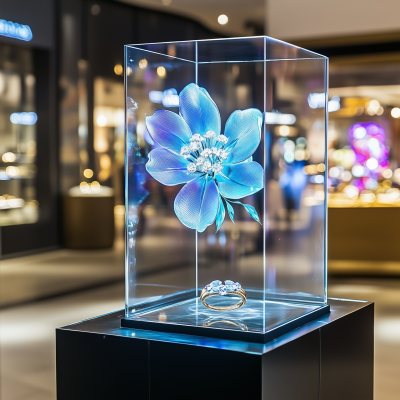 Holographic Flower Ring Display