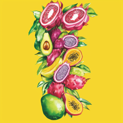 Colorful Fruits Illustration